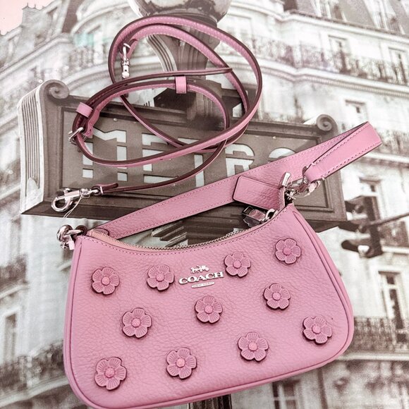 Coach CAJ98 Teri Mini Crossbody Bag With Floral Applique - Picture 6 of 8